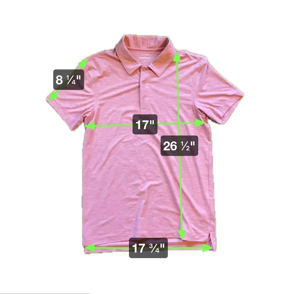 J. Crew Mens Performance Salmon Pink Three Button Polo Shirt Size Small